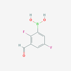 molecular formula C7H5BF2O3 B2425964 (2,5-二氟-3-甲醛基苯基)硼酸 CAS No. 2377606-10-3