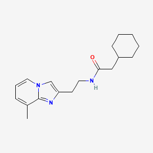 molecular formula C18H25N3O B2425965 2-环己基-N-(2-(8-甲基咪唑并[1,2-a]吡啶-2-基)乙基)乙酰胺 CAS No. 868978-14-7