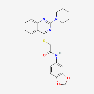 N-(2H-1,3-benzodioxol-5-yl)-2-{[2-(piperidin-1-yl)quinazolin-4-yl]sulfanyl}acetamide