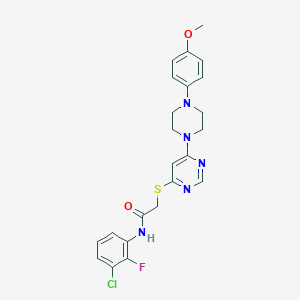molecular formula C23H23ClFN5O2S B2425969 N-(2-chlorobenzyl)-1-[5-(4-fluorophenyl)pyrimidin-2-yl]piperidine-4-carboxamide CAS No. 1251699-37-2