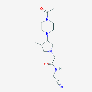molecular formula C15H25N5O2 B2425984 2-[3-(4-acetylpiperazin-1-yl)-4-methylpyrrolidin-1-yl]-N-(cyanomethyl)acetamide CAS No. 1384719-55-4