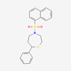molecular formula C21H21NO2S2 B2425993 4-(萘-1-磺酰基)-7-苯基-1,4-噻氮杂环戊烷 CAS No. 1797028-97-7