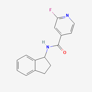 molecular formula C15H13FN2O B2425994 N-(2,3-二氢-1H-茚-1-基)-2-氟吡啶-4-甲酰胺 CAS No. 1303779-03-4