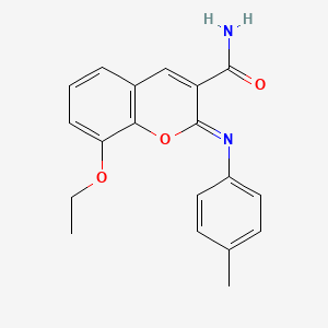 molecular formula C19H18N2O3 B2425996 (2Z)-8-ethoxy-2-[(4-methylphenyl)imino]-2H-chromene-3-carboxamide CAS No. 312703-08-5