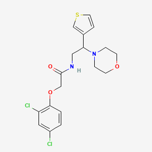 molecular formula C18H20Cl2N2O3S B2425999 2-(2,4-dichlorophenoxy)-N-(2-morpholino-2-(thiophen-3-yl)ethyl)acetamide CAS No. 946374-75-0