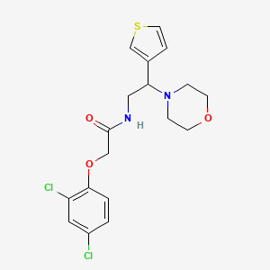 molecular formula C18H20Cl2N2O3S B2425999 2-(2,4-二氯苯氧基)-N-(2-吗啉-2-(噻吩-3-基)乙基)乙酰胺 CAS No. 946374-75-0