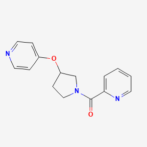molecular formula C15H15N3O2 B2426004 Pyridin-2-yl(3-(pyridin-4-yloxy)pyrrolidin-1-yl)methanone CAS No. 2034249-53-9