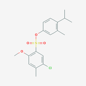 3-Methyl-4-(propan-2-yl)phenyl 5-chloro-2-methoxy-4-methylbenzene-1-sulfonate
