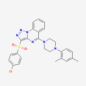 molecular formula C27H25BrN6O2S B2426020 3-((4-Bromophenyl)sulfonyl)-5-(4-(2,4-dimethylphenyl)piperazin-1-yl)-[1,2,3]triazolo[1,5-a]quinazoline CAS No. 899348-69-7