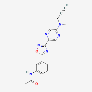 molecular formula C18H16N6O2 B2426024 N-[3-(3-{5-[methyl(prop-2-yn-1-yl)amino]pyrazin-2-yl}-1,2,4-oxadiazol-5-yl)phenyl]acetamide CAS No. 2094830-78-9