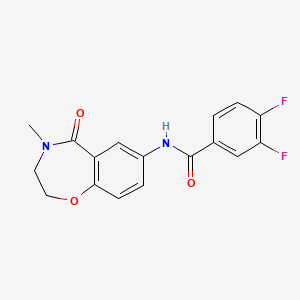 molecular formula C17H14F2N2O3 B2426028 3,4-difluoro-N-(4-methyl-5-oxo-2,3,4,5-tetrahydrobenzo[f][1,4]oxazepin-7-yl)benzamide CAS No. 921995-72-4