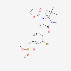 molecular formula C25H40BrN2O6P B2426032 (2S,5S)-叔丁基 5-(3-溴-5-((二乙氧基膦酰基)甲基)苄基)-2-(叔丁基)-3-甲基-4-氧代咪唑烷-1-羧酸酯 CAS No. 174575-06-5