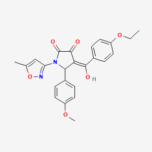 molecular formula C24H22N2O6 B2426035 4-(4-ethoxybenzoyl)-3-hydroxy-5-(4-methoxyphenyl)-1-(5-methylisoxazol-3-yl)-1H-pyrrol-2(5H)-one CAS No. 618871-61-7