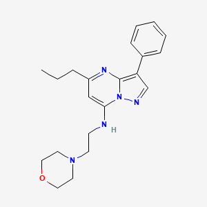 molecular formula C21H27N5O B2426038 N-[2-(morpholin-4-yl)ethyl]-3-phenyl-5-propylpyrazolo[1,5-a]pyrimidin-7-amine CAS No. 900872-03-9