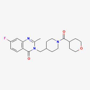 molecular formula C21H26FN3O3 B2426041 7-Fluoro-2-methyl-3-[[1-(oxane-4-carbonyl)piperidin-4-yl]methyl]quinazolin-4-one CAS No. 2415520-38-4