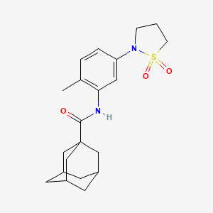 molecular formula C21H28N2O3S B2426061 N-[5-(1,1-dioxidoisothiazolidin-2-yl)-2-methylphenyl]adamantane-1-carboxamide CAS No. 946338-90-5