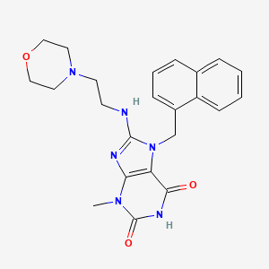 molecular formula C23H26N6O3 B2426062 3-methyl-8-((2-morpholinoethyl)amino)-7-(naphthalen-1-ylmethyl)-1H-purine-2,6(3H,7H)-dione CAS No. 887200-19-3