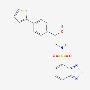 molecular formula C18H15N3O3S3 B2426064 N-{2-hydroxy-2-[4-(thiophen-2-yl)phenyl]ethyl}-2,1,3-benzothiadiazole-4-sulfonamide CAS No. 2380192-64-1