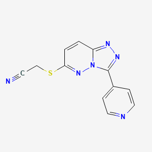 molecular formula C12H8N6S B2426071 2-[(3-吡啶-4-基-[1,2,4]三唑并[4,3-b]吡啶-6-基)硫基]乙腈 CAS No. 868970-40-5