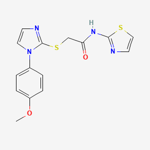 2-((1-(4-methoxyphenyl)-1H-imidazol-2-yl)thio)-N-(thiazol-2-yl)acetamide