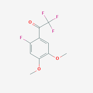 molecular formula C10H8F4O3 B2426080 2,2,2-Trifluoro-1-(2-fluoro-4,5-dimethoxyphenyl)ethanone CAS No. 1516199-30-6