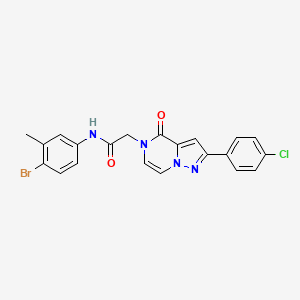 molecular formula C21H16BrClN4O2 B2426081 N-(4-bromo-3-methylphenyl)-2-[2-(4-chlorophenyl)-4-oxopyrazolo[1,5-a]pyrazin-5(4H)-yl]acetamide CAS No. 1223839-00-6