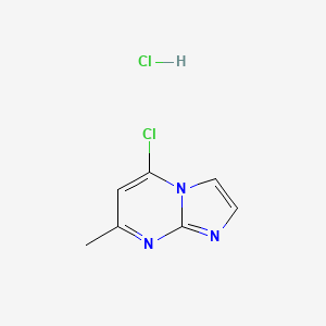 molecular formula C7H7Cl2N3 B2426082 5-Chloro-7-methylimidazo[1,2-a]pyrimidine;hydrochloride CAS No. 2137782-66-0