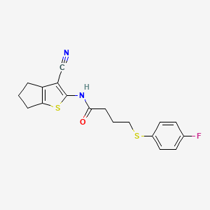 N-(3-cyano-5,6-dihydro-4H-cyclopenta[b]thiophen-2-yl)-4-((4-fluorophenyl)thio)butanamide