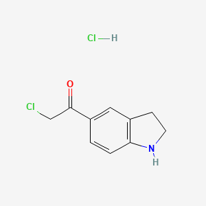 molecular formula C10H11Cl2NO B2426089 2-Chloro-1-(indolin-5-yl)ethanone hydrochloride CAS No. 1353501-02-6