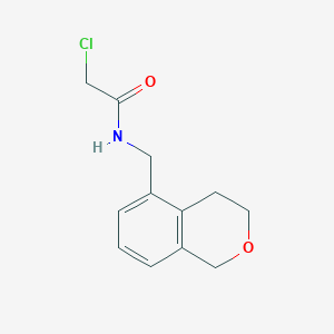 molecular formula C12H14ClNO2 B2426090 2-Chloro-N-(3,4-dihydro-1H-isochromen-5-ylmethyl)acetamide CAS No. 2411200-96-7