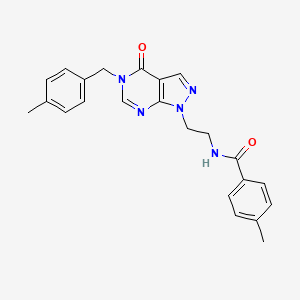 4-methyl-N-(2-(5-(4-methylbenzyl)-4-oxo-4,5-dihydro-1H-pyrazolo[3,4-d]pyrimidin-1-yl)ethyl)benzamide