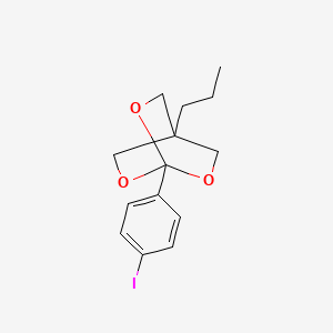 molecular formula C14H17IO3 B2426101 1-(4-Iodophenyl)-4-propyl-2,6,7-trioxabicyclo[2.2.2]octane CAS No. 108614-59-1