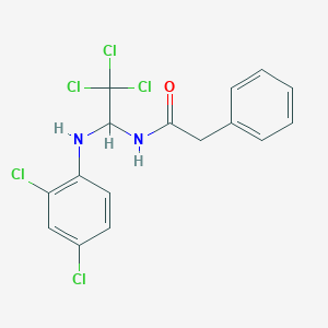 molecular formula C16H13Cl5N2O B2426111 2-phenyl-N-[2,2,2-trichloro-1-(2,4-dichloroanilino)ethyl]acetamide CAS No. 302934-55-0