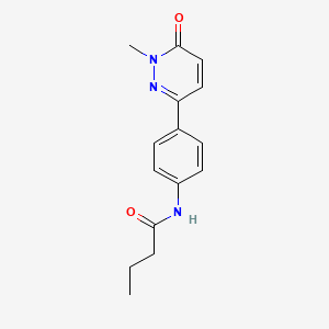 molecular formula C15H17N3O2 B2426112 N-(4-(1-methyl-6-oxo-1,6-dihydropyridazin-3-yl)phenyl)butyramide CAS No. 941920-89-4