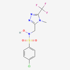 4-chloro-N-hydroxy-N-{[4-methyl-5-(trifluoromethyl)-4H-1,2,4-triazol-3-yl]methyl}benzenesulfonamide