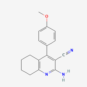 molecular formula C17H17N3O B2426115 2-Amino-4-(4-methoxyphenyl)-5,6,7,8-tetrahydroquinoline-3-carbonitrile CAS No. 74873-46-4