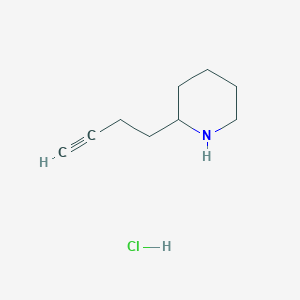 molecular formula C9H16ClN B2426119 2-丁-3-炔基哌啶；盐酸盐 CAS No. 2416234-77-8