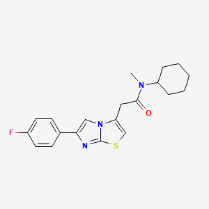 molecular formula C20H22FN3OS B2426137 N-cyclohexyl-2-(6-(4-fluorophenyl)imidazo[2,1-b]thiazol-3-yl)-N-methylacetamide CAS No. 897463-82-0