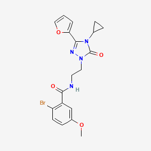 2-bromo-N-(2-(4-cyclopropyl-3-(furan-2-yl)-5-oxo-4,5-dihydro-1H-1,2,4-triazol-1-yl)ethyl)-5-methoxybenzamide