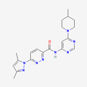 molecular formula C20H24N8O B2426139 6-(3,5-二甲基-1H-吡唑-1-基)-N-(6-(4-甲基哌啶-1-基)嘧啶-4-基)吡啶并[2,3-d]嘧啶-3-甲酰胺 CAS No. 1396563-93-1