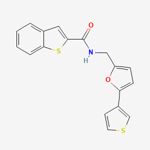 N-((5-(thiophen-3-yl)furan-2-yl)methyl)benzo[b]thiophene-2-carboxamide