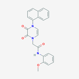 molecular formula C23H19N3O4 B2426144 N-(2-methoxyphenyl)-2-(4-naphthalen-1-yl-2,3-dioxopyrazin-1-yl)acetamide CAS No. 898463-67-7