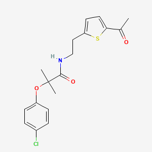 molecular formula C18H20ClNO3S B2426145 N-(2-(5-乙酰噻吩-2-基)乙基)-2-(4-氯苯氧基)-2-甲基丙酰胺 CAS No. 2034348-15-5