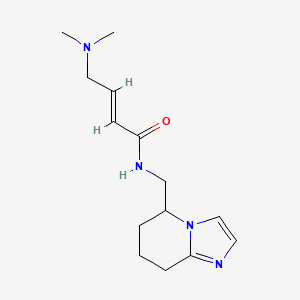 molecular formula C14H22N4O B2426148 (E)-4-(Dimethylamino)-N-(5,6,7,8-tetrahydroimidazo[1,2-a]pyridin-5-ylmethyl)but-2-enamide CAS No. 2411325-94-3