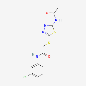 2-((5-acetamido-1,3,4-thiadiazol-2-yl)thio)-N-(3-chlorophenyl)acetamide