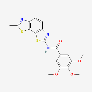 molecular formula C19H17N3O4S2 B2426163 3,4,5-trimethoxy-N-(7-methyl-[1,3]thiazolo[4,5-g][1,3]benzothiazol-2-yl)benzamide CAS No. 327038-71-1