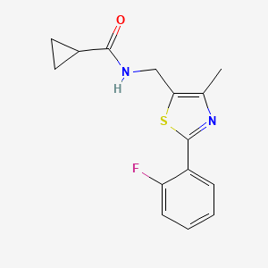 N-((2-(2-fluorophenyl)-4-methylthiazol-5-yl)methyl)cyclopropanecarboxamide