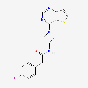 2-(4-Fluorophenyl)-N-(1-thieno[3,2-d]pyrimidin-4-ylazetidin-3-yl)acetamide