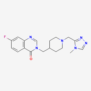 7-Fluoro-3-[[1-[(4-methyl-1,2,4-triazol-3-yl)methyl]piperidin-4-yl]methyl]quinazolin-4-one