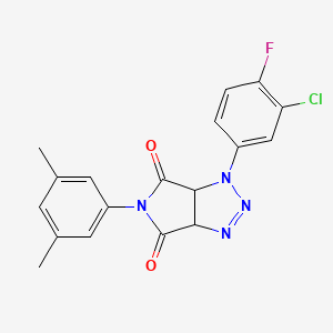 molecular formula C18H14ClFN4O2 B2426173 1-(3-chloro-4-fluorophenyl)-5-(3,5-dimethylphenyl)-1,6a-dihydropyrrolo[3,4-d][1,2,3]triazole-4,6(3aH,5H)-dione CAS No. 1171639-51-2